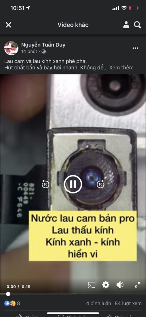 nước lau kính camera