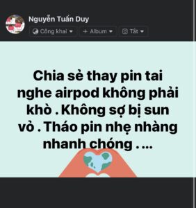 thay pin tai nghe airpod không cần khò