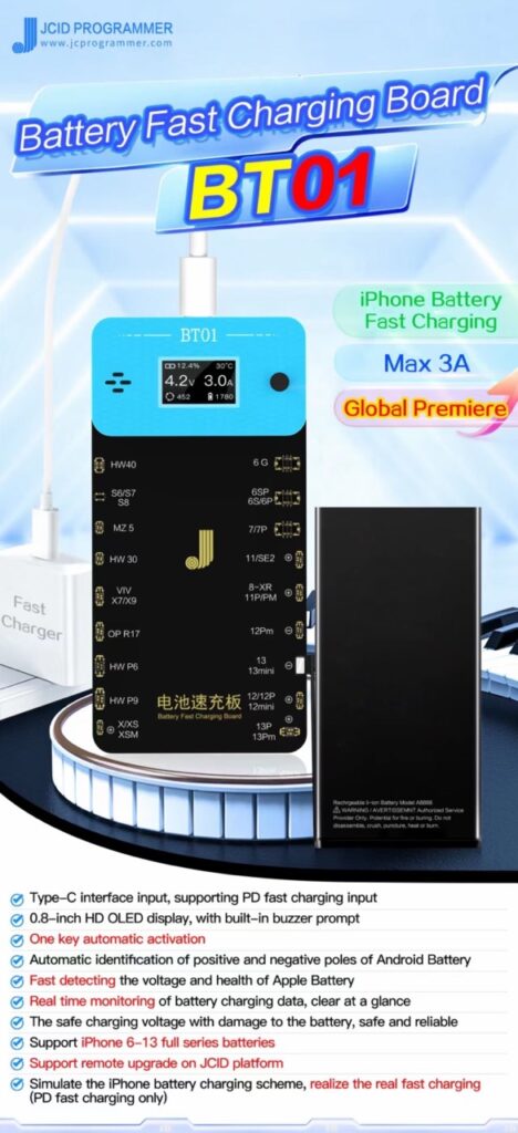 Đế test kiểm tra pin JC - kích pin androi - iphone