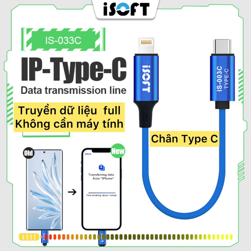 Cáp iSoft chuyển dữ liệu iPhone - Androi - Type C - Micro