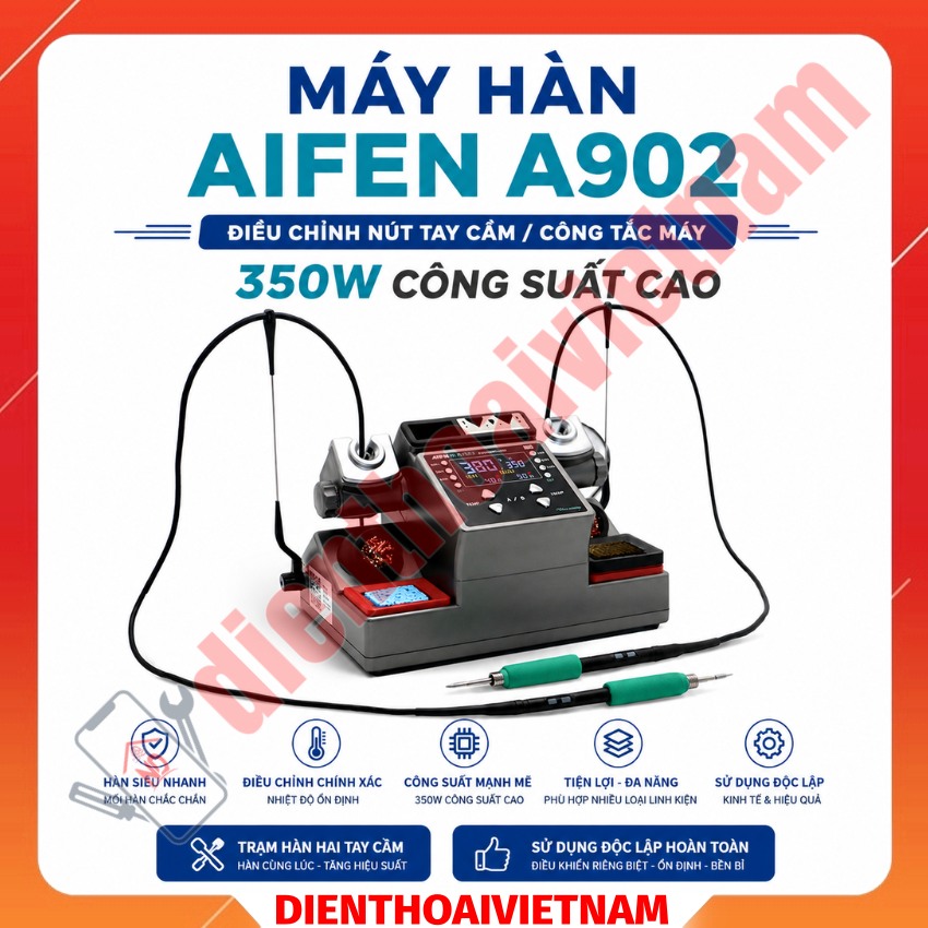 Máy hàn 2 tay Aifen A902 (C115 - C210) Soldering Station - 350W