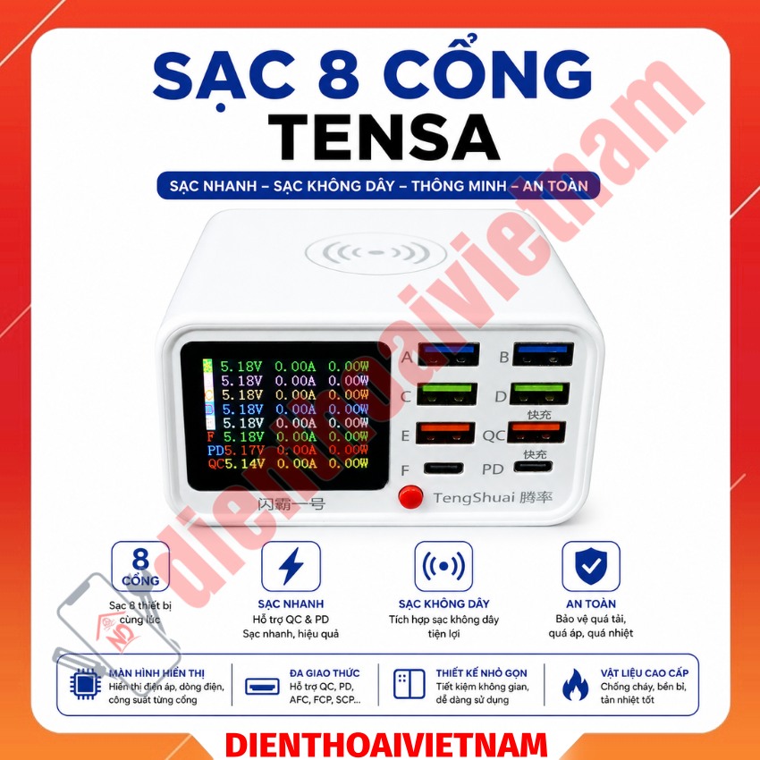 Sạc 8 cổng Tengshuai