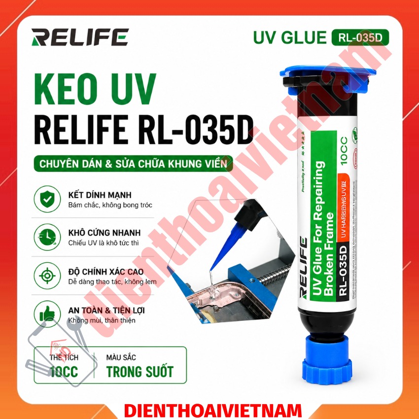 Keo UV Relife RL-035D trong suốt, khô nhanh dán đa năng