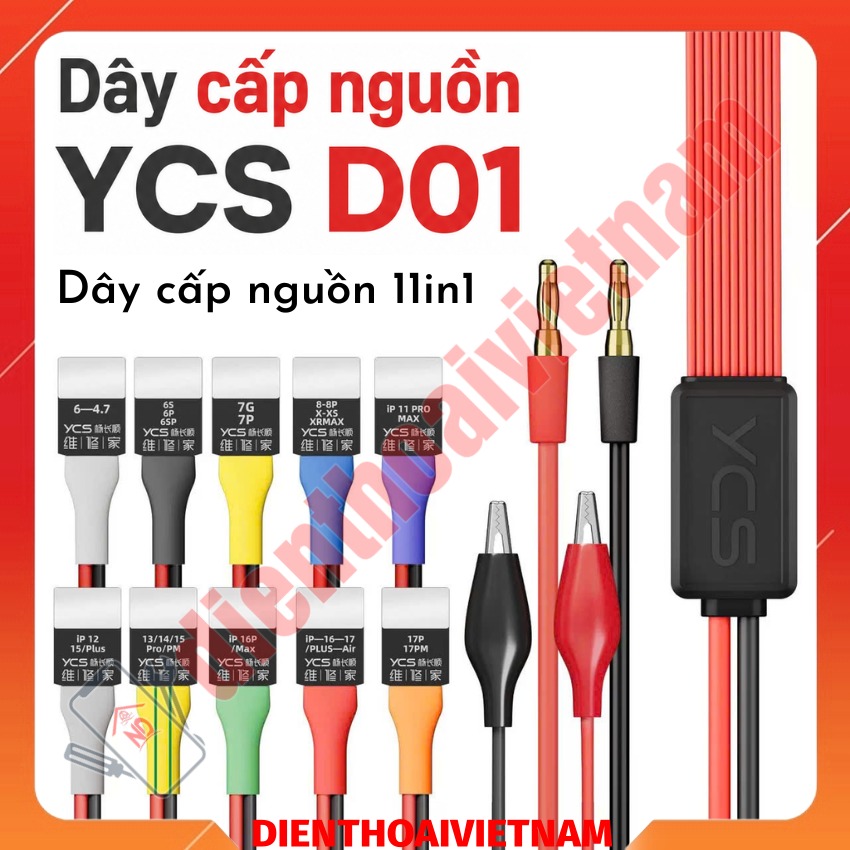 Dây Cấp Nguồn YCS-D01 11in1 iPhone 6 - 17ProMax, Huawei Mate 40
