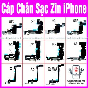 Cụm Cáp Chân Sạc iPhone Zin Bóc Máy 6 - 16ProMax mới nhất