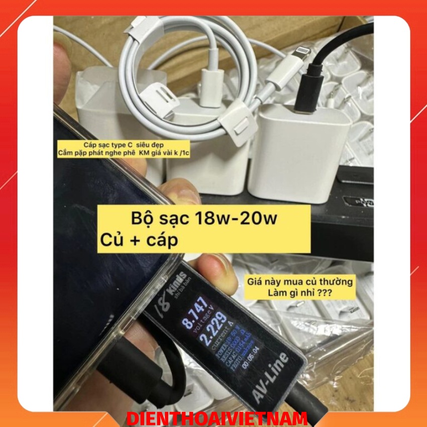 Bộ củ cáp sạc iPhone 18w - 20w Type C - Lightning