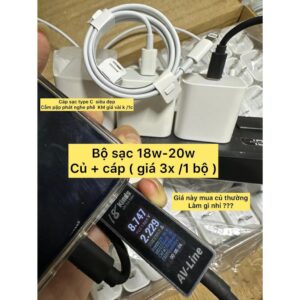 Bộ củ cáp sạc iPhone 18w - 20w Type C - Lightning