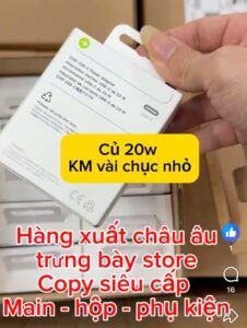 Củ sạc 20W Full Hộp hàng xuất châu Âu