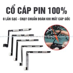Cổ cáp pin iphone 100% - 0 lần sạc, chạy chuẩn đoán khi mất cáp gốc