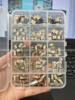 Hộp 15 loại chân sạc Micro USB - TypeC 15×10