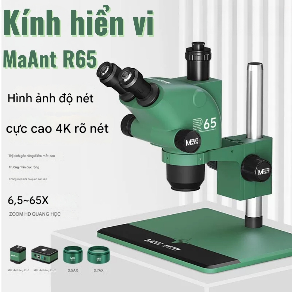 Kính hiển vi MaAnt R65 3 mắt, phóng đại 65X