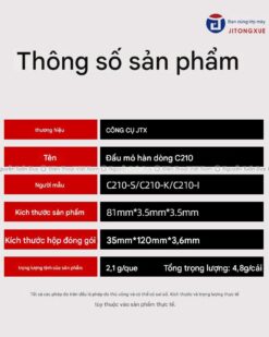 Mũi Hàn C210 MaAnt Cong Thẳng Dao