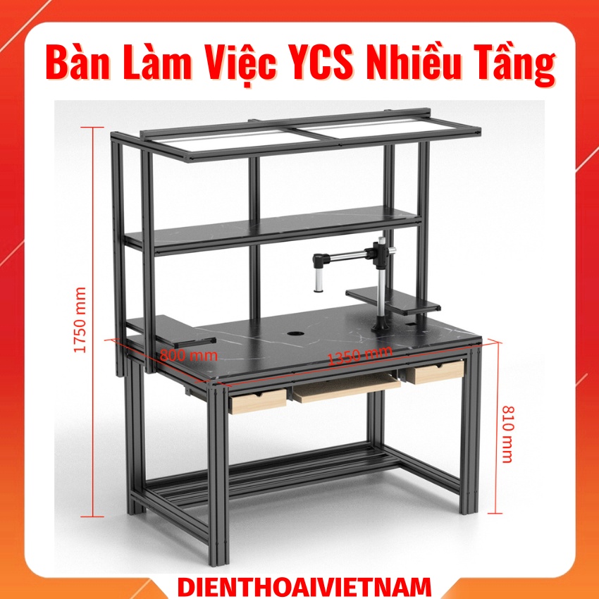 Bàn làm việc YCS cho thợ điện tử thiết kế nhiều tầng chắc chắn