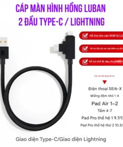 Cáp màn hình hồng Luban 2 đầu Type-C Lightning