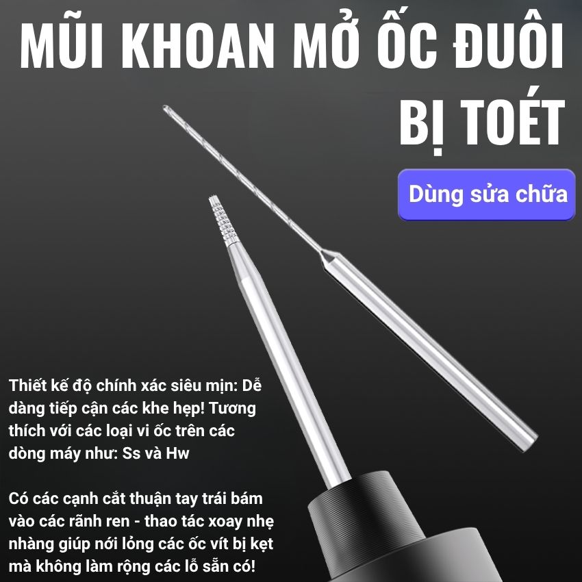 Mũi khoan mở ốc đuôi bị toét JTX SK-1 - Ảnh 3