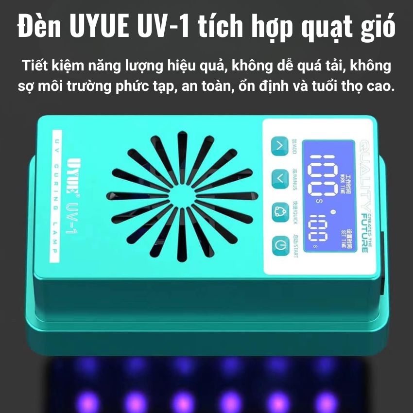 Đèn UV-1 UYUE tích hợp quạt gió, giúp khô keo nhanh