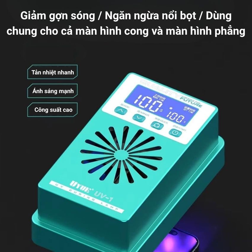 Đèn UV-1 UYUE tích hợp quạt gió, giúp khô keo nhanh