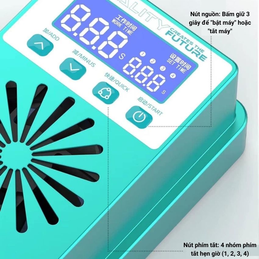Đèn UV-1 UYUE tích hợp quạt gió, giúp khô keo nhanh