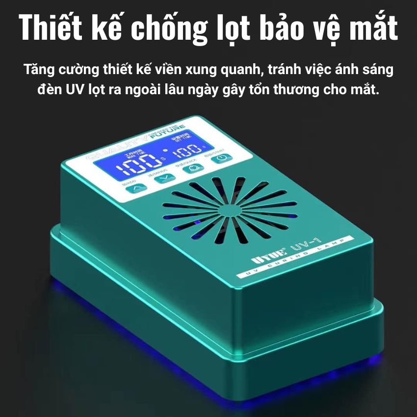 Đèn UV-1 UYUE tích hợp quạt gió, giúp khô keo nhanh
