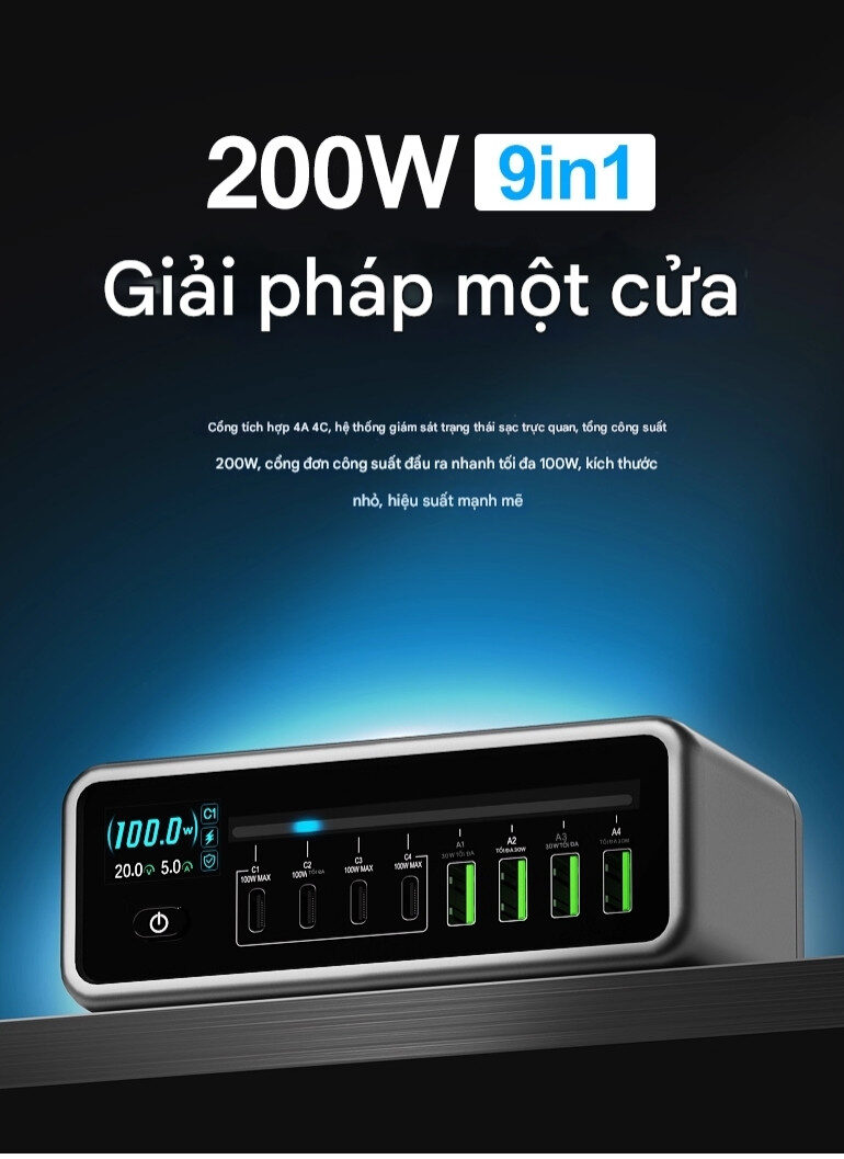 Sac 8 cong MaAnt MT-P200 200W - 7 Sạc 8 cổng MaAnt MT-P200 200W
