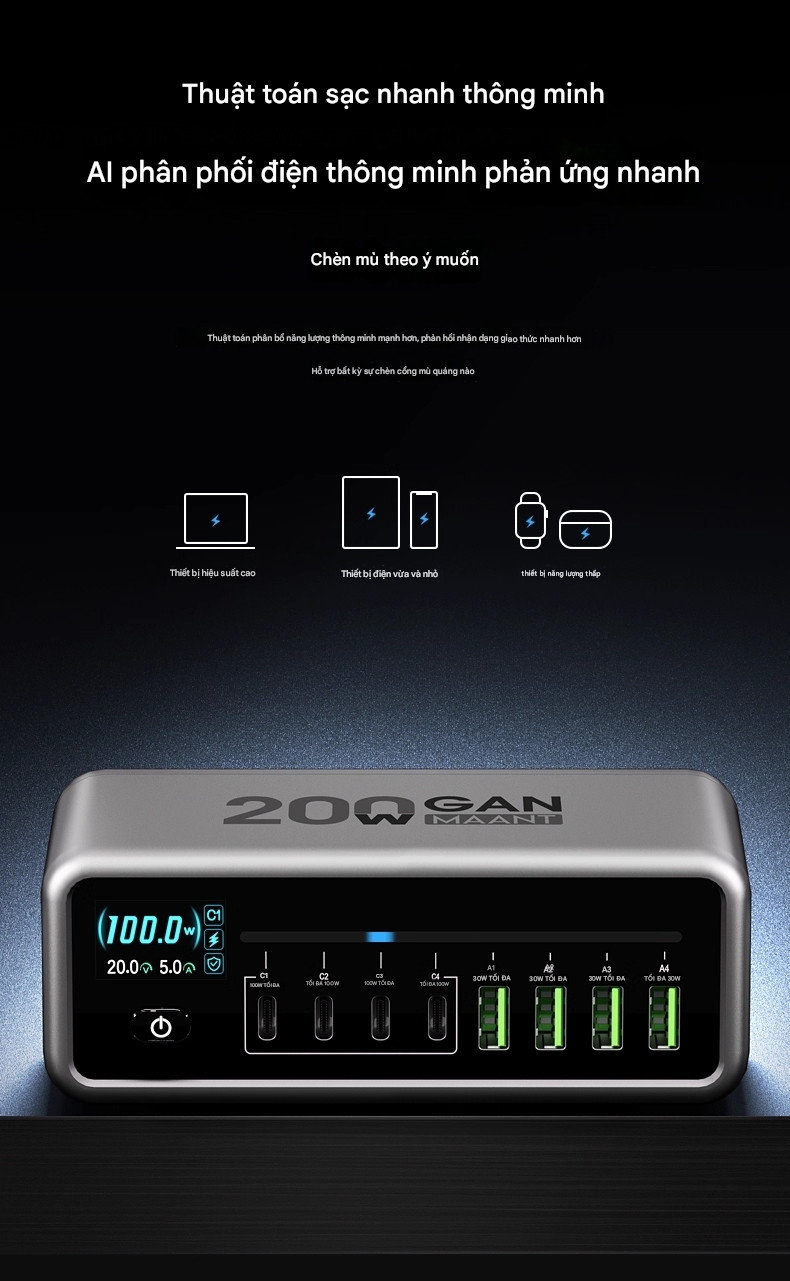 Sac 8 cong MaAnt MT-P200 200W - 7 Sạc 8 cổng MaAnt MT-P200 200W