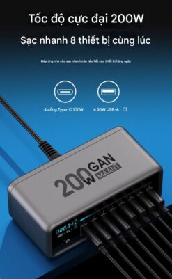Sạc 8 cổng MaAnt MT-P200 200W