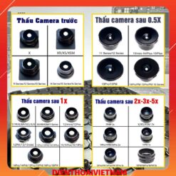 Thấu camera  iPhone trước sau từ 11 - 16 ProMax