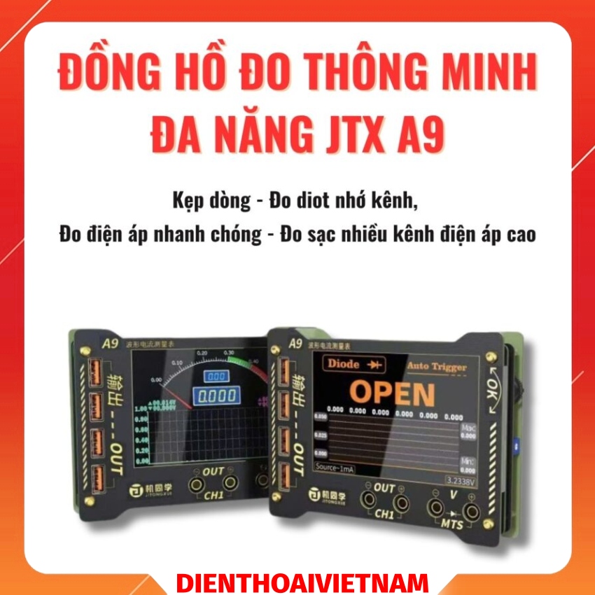 Đồng hồ đo đa năng JTX A9 thông minh kẹp dòng – đo diot nhớ kênh, đo điện áp nhanh chóng