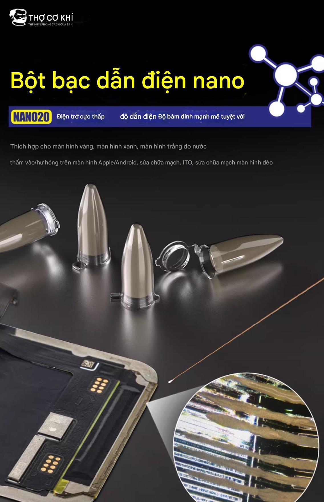 keo bac mechanic nano20 - 2 Keo bạc Mechanic nano20 vẽ mạch chì vẽ mạch dẫn điện kèm lưỡi