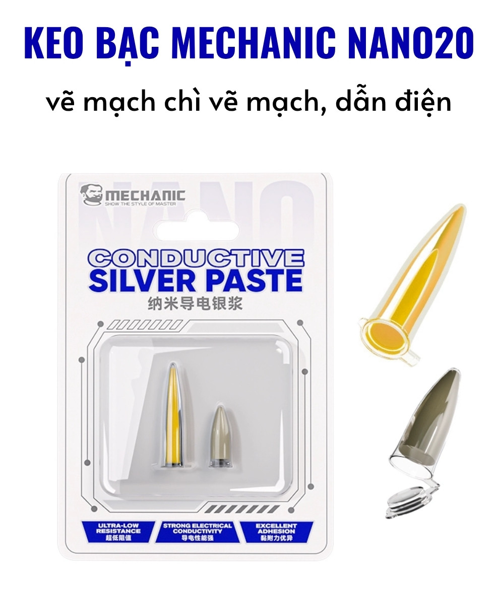 keo bac mechanic nano20 - 2 Keo bạc Mechanic nano20 vẽ mạch chì vẽ mạch dẫn điện kèm lưỡi