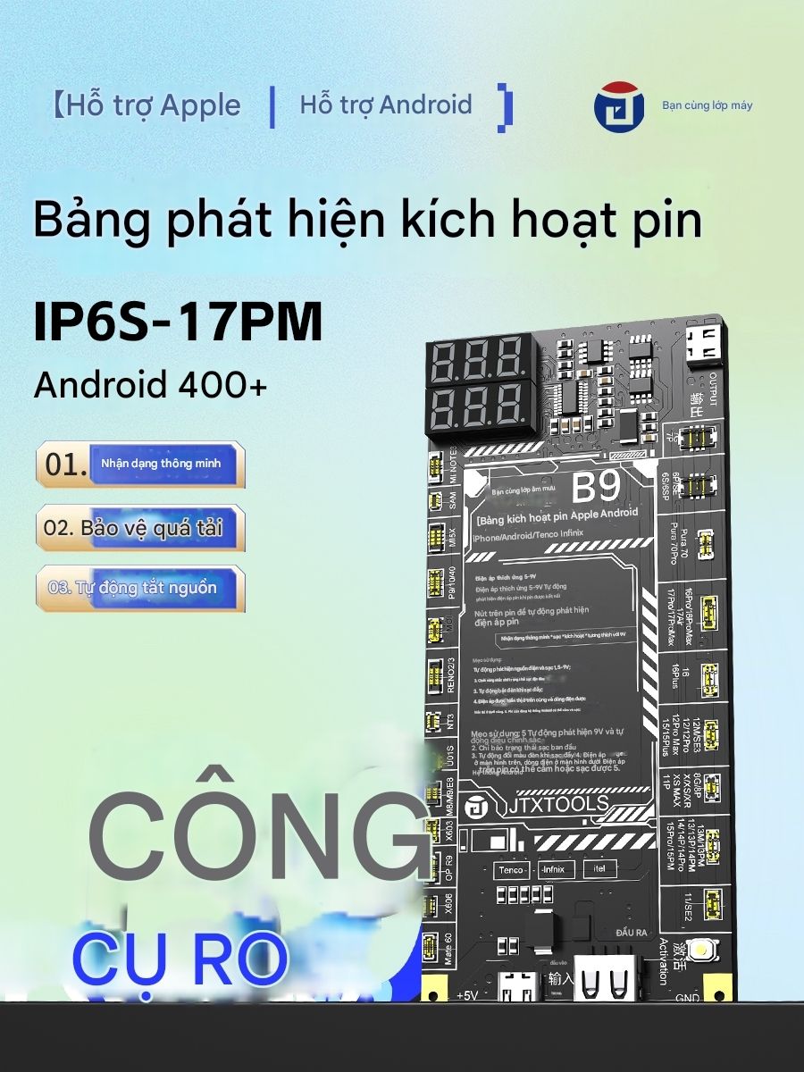 Kích Pin JTX B9 iPhone và hơn 400 mã Android