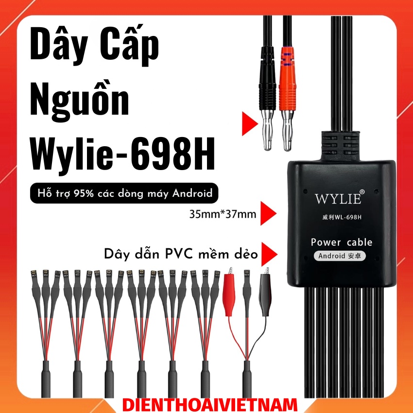 Dây cấp nguồn Wylie-698H hỗ trợ các dòng Android
