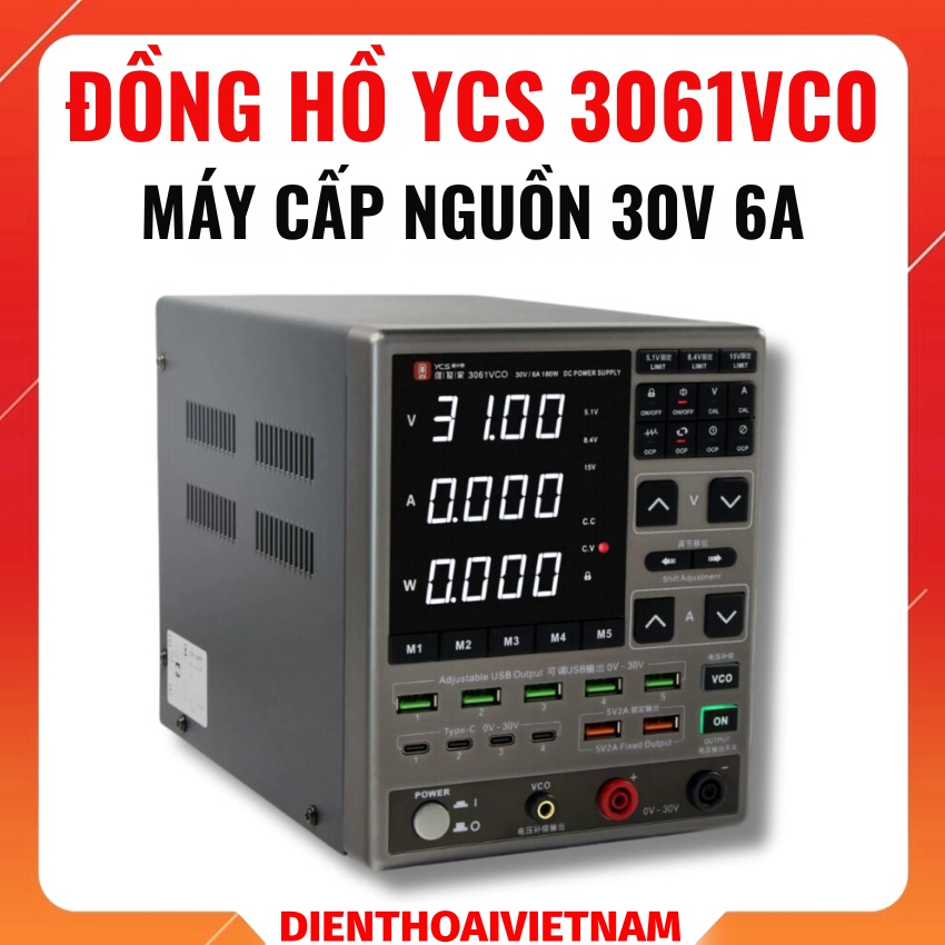 Máy cấp nguồn YCS 3061VCO đồng hồ 30V 6A