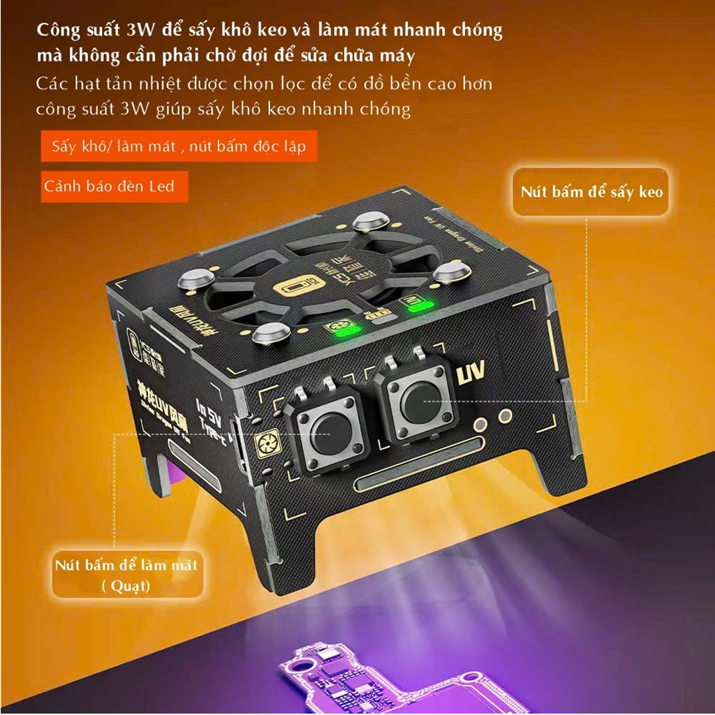 Quat + den UV mini YCS 2 trong 15