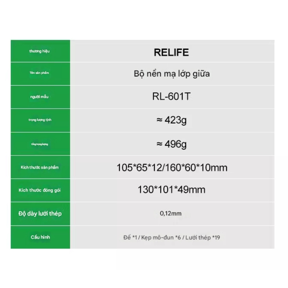 de lam chan vien relife rl-601t - 1 Đế làm chân viền Relife RL-601T iPhone 12 – 16 ProMax có hút nam châm, không cần giữ tay