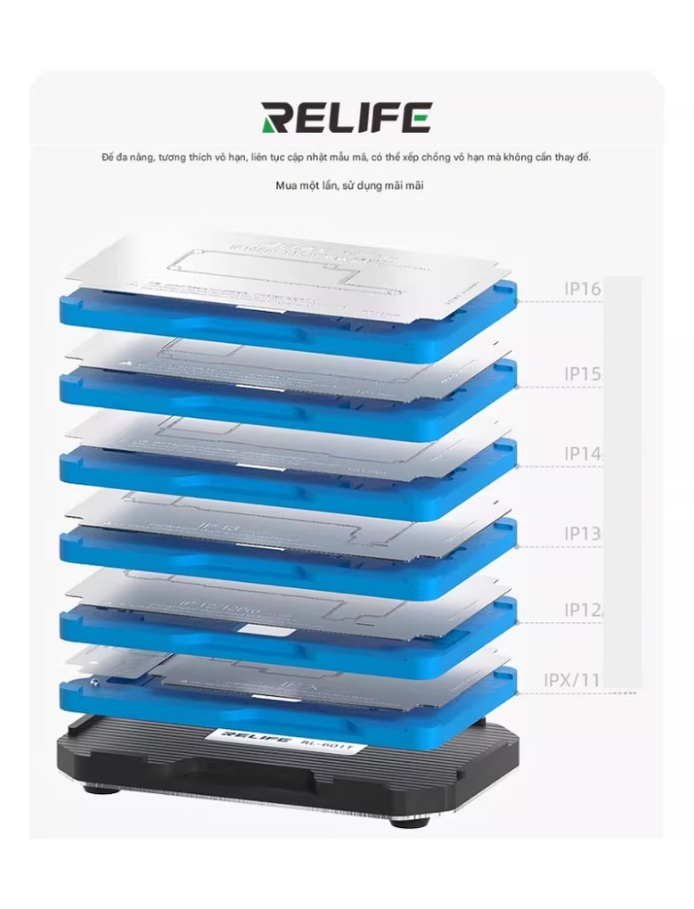 de lam chan vien relife rl-601t - 4 Đế làm chân viền Relife RL-601T iPhone 12 – 16ProMax có hút nam châm, không cần giữ tay