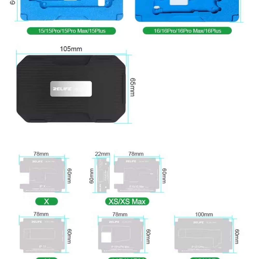 de lam chan vien relife rl-601t - 1 Đế làm chân viền Relife RL-601T iPhone 12 – 16 ProMax có hút nam châm, không cần giữ tay