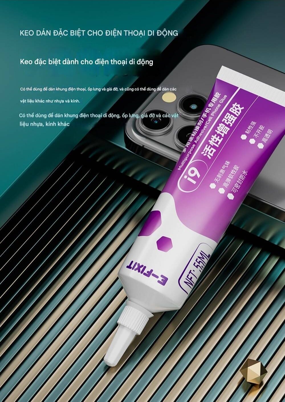 keo i9 e-fixit - 1 Keo i9 E-Fixit dán điện thoại đa năng