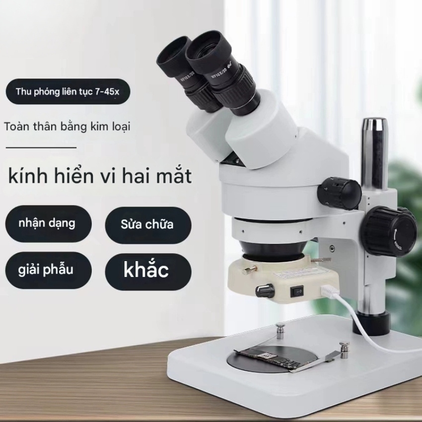 Kính hiển vi 3 mắt ABC phóng đại 45X