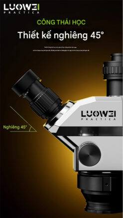 Kính hiển vi Luowei LW-TR-B3TV 3 mắt, phóng đại 68X