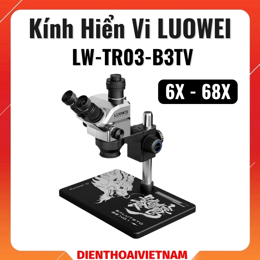 kinh hien vi luowei lw-tr03-b3tv - 2 Kính hiển vi Luowei LW-TR03-B3TV 3 mắt, phóng đại 68X