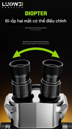 Kính hiển vi Luowei LW-TR-B3TV 3 mắt, phóng đại 68X