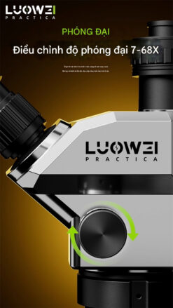 Kính hiển vi Luowei LW-TR-B3TV 3 mắt, phóng đại 68X