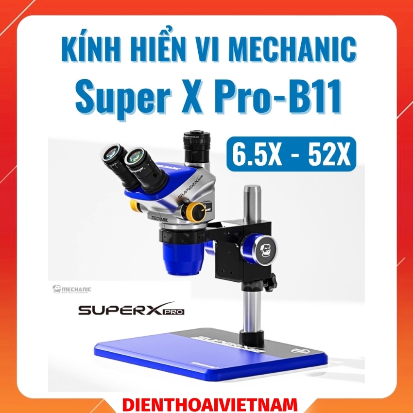 kinh hien vi mechanic super x pro-b11 - 1 Kính hiển vi Mechanic Super X Pro-B11 3 mắt, phóng đại 52X