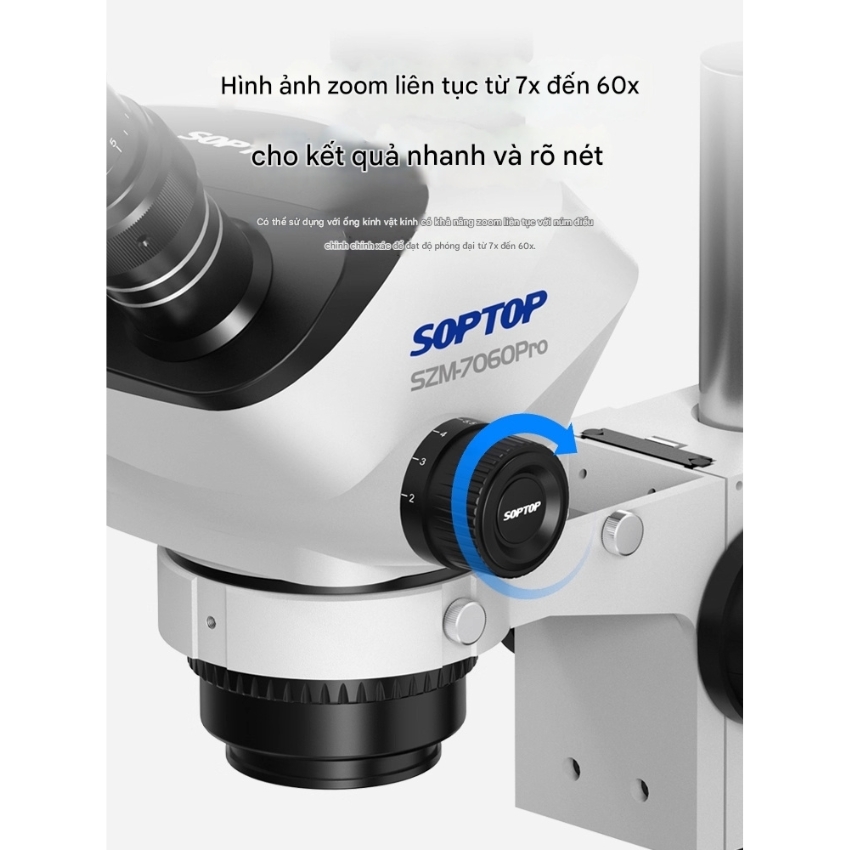 Kính hiển vi SOPTOP SZM-7060Pro 3 mắt, phóng đại 60X