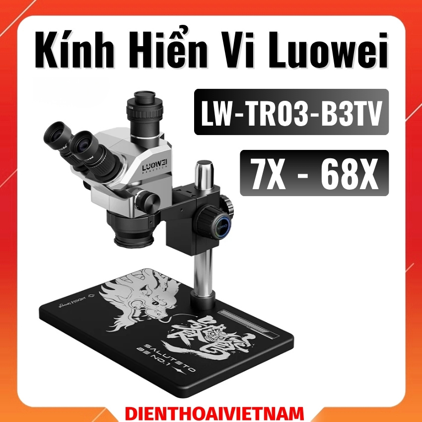 Kính hiển vi Luowei LW-TR03-B3TV 3 mắt, phóng đại 68X
