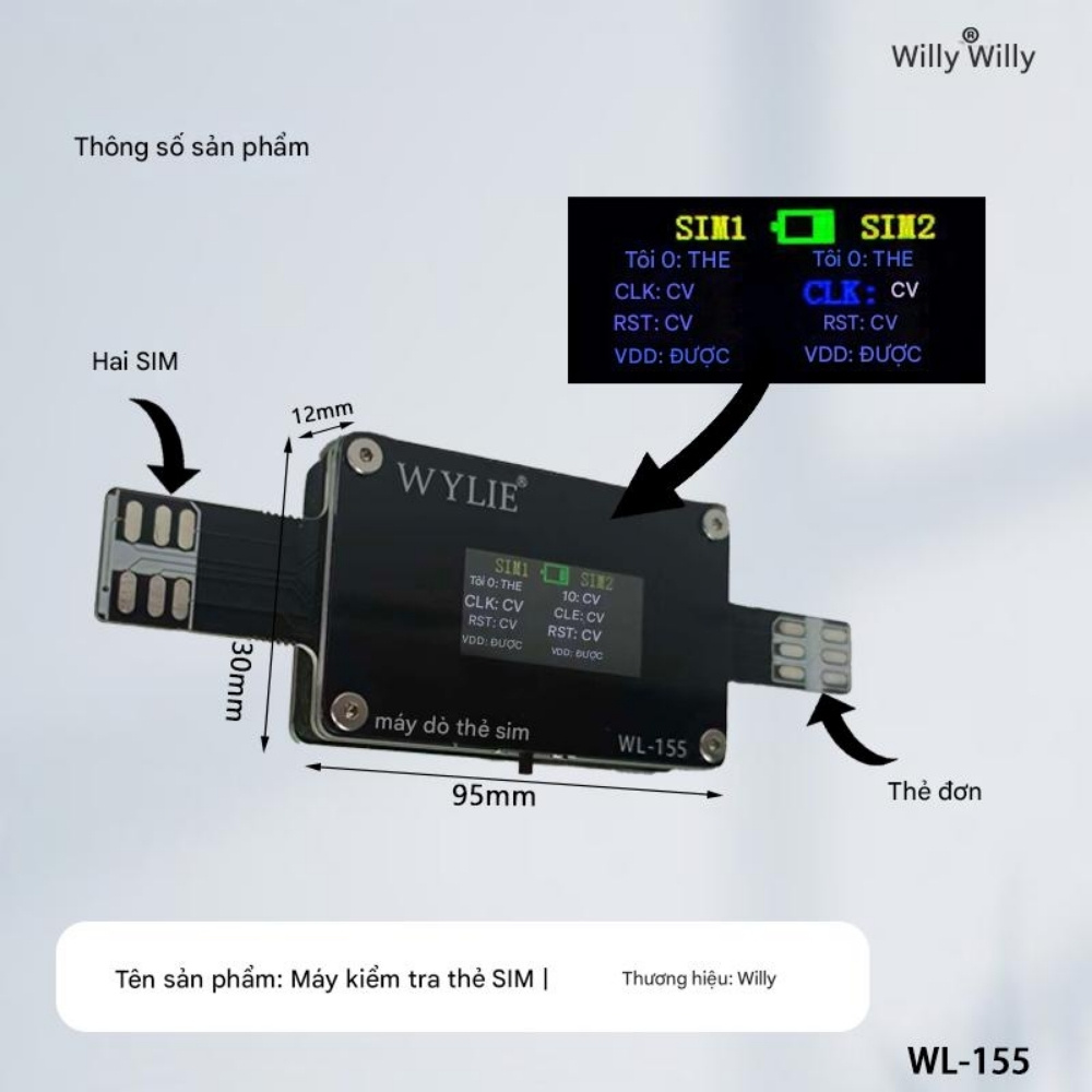 test sim wylie wl-155 - 9 Máy test sim Wylie WL-155 đa năng iPhone, Android