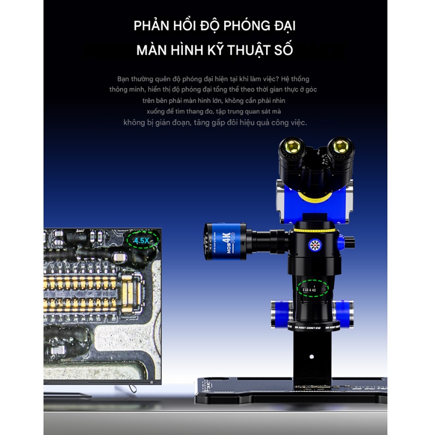 kinh hien vi mechanic robot smart eye (10) Kính hiển vi Mechanic Robot Smart Eye 3 mắt, phóng đại 45X