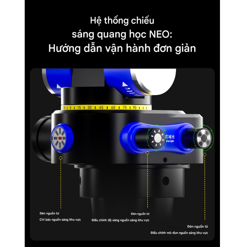 kinh hien vi mechanic robot smart eye (15) Kính hiển vi Mechanic Robot Smart Eye 3 mắt, phóng đại 45X