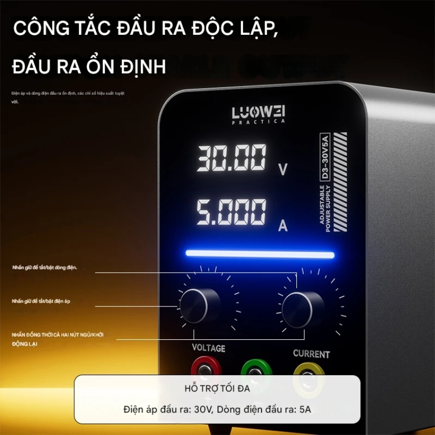 Máy cấp nguồn Luowei LW-D3 đồng hồ 30V 5A
